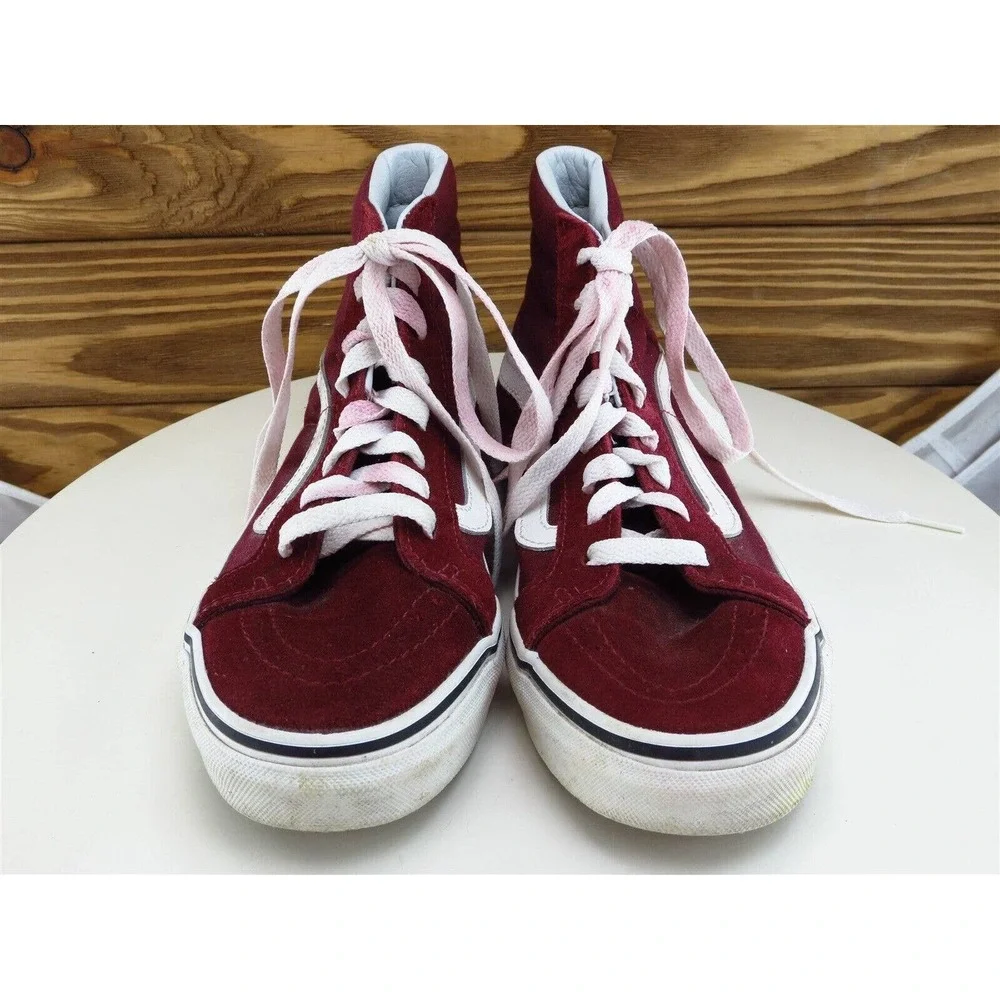 VANS Size 6 Sneaker Red Leather Medium Lace‎ Up Women